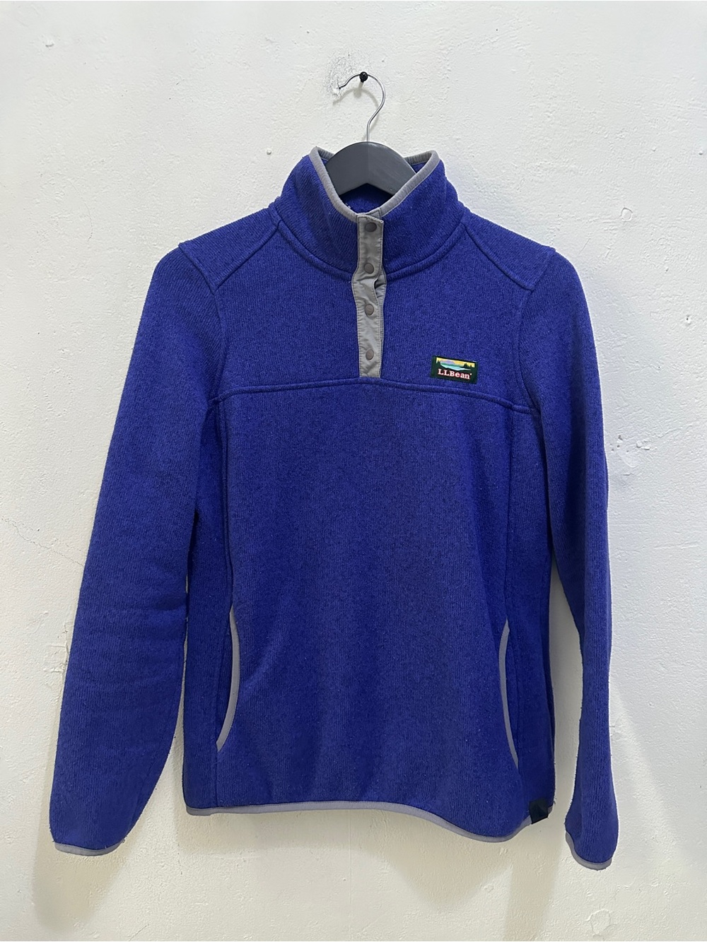 L.L.Bean Women’s XS Fleece Pullover Blue Quarter Zip High Neck Outdoor